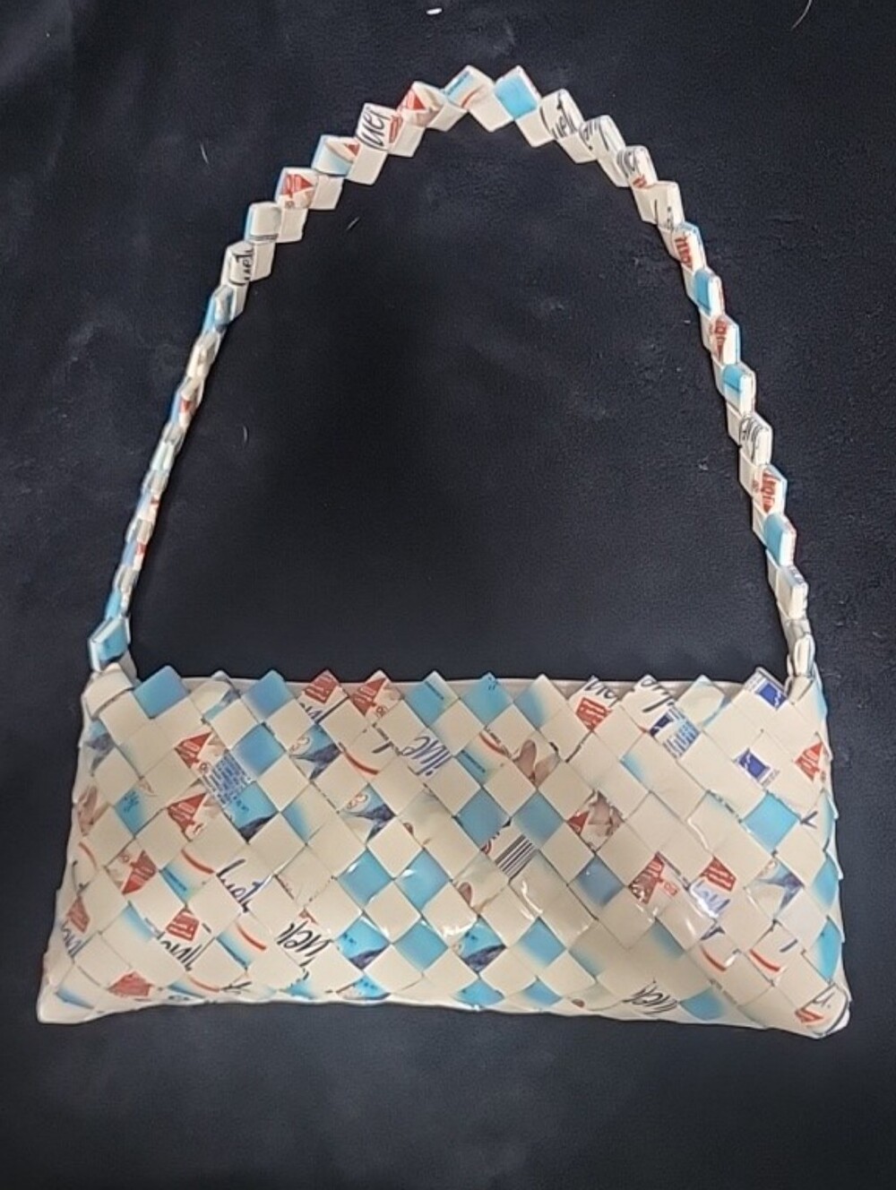 Retro Bimbo Woven Shoulder Bag 50s Pin Up Upcycled Rockabilly Y2K Eco Friendly